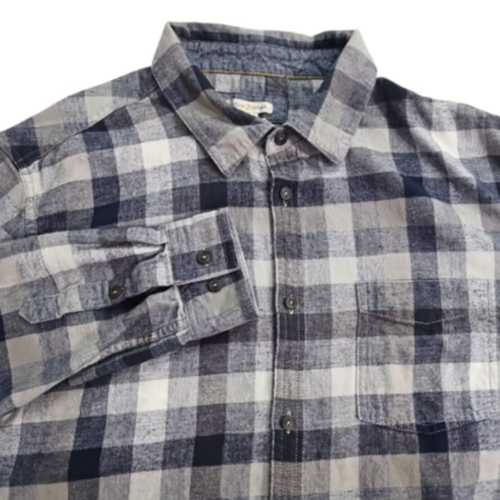 Carbon2Cobalt Grey Lightweight Soft Flannel‎ Shirt 100% Cotton Large